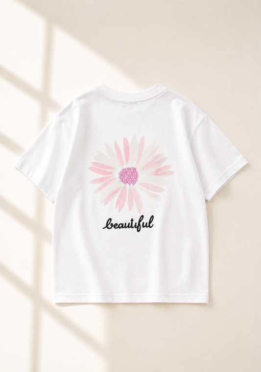 Tee-shirt Beautiful - For her 100% Coton confortable wearing