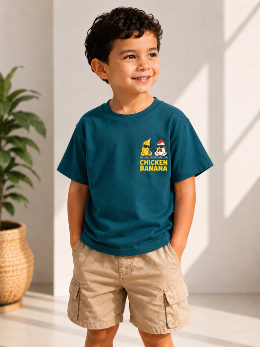 Tee-shirt Chiken Banana Kids - Unisexe Oversize Top-notich jersey 100% Coton Lourd
