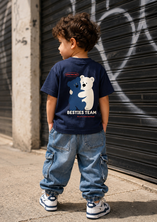 Tee-shirt Bestie Team Unisexe Kids Confort Wear Jersey 100% Coton