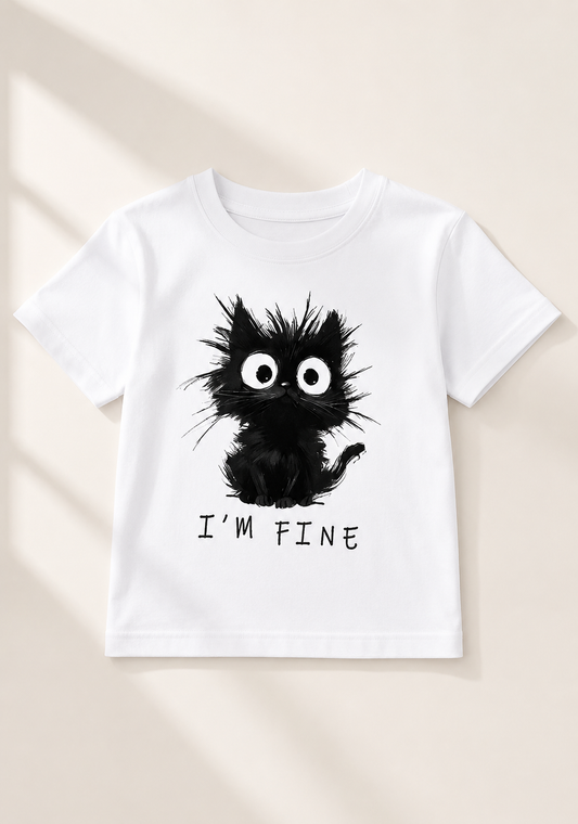 Tee-shirt I'm Fine - Coton 100% Jersey Lourd Confortable