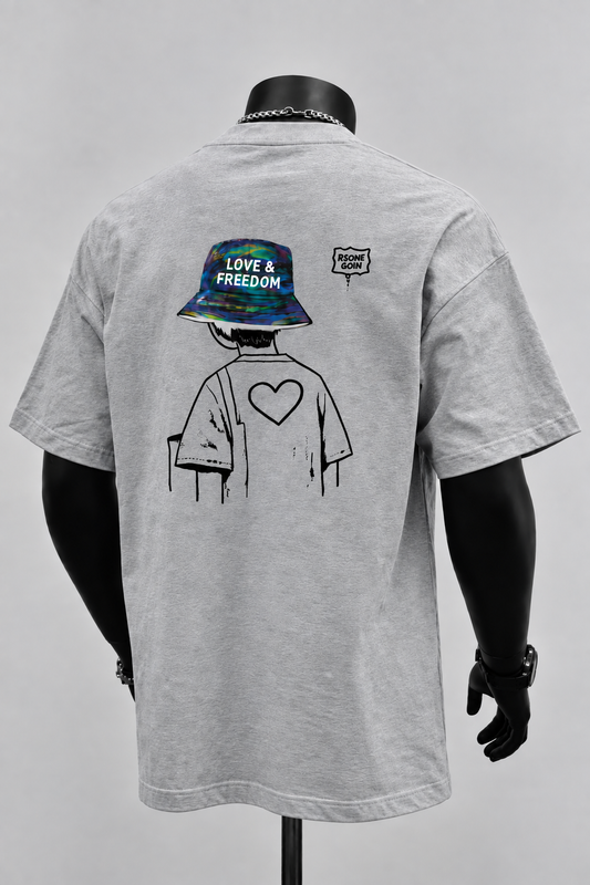 Tee-shirt Love & Freedom - Coton Jersey 100% Lourd Confortable