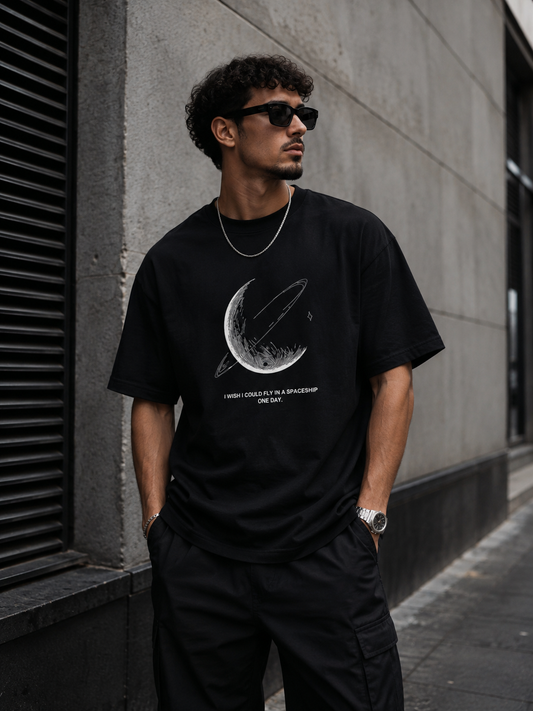 Tee-shirt space-ship Unisexe Oversize| Coton Top-notich