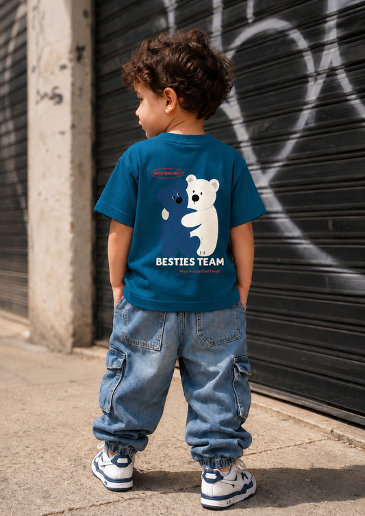 Tee-shirt Bestie Team Unisexe Kids Confort Wear Jersey 100% Coton