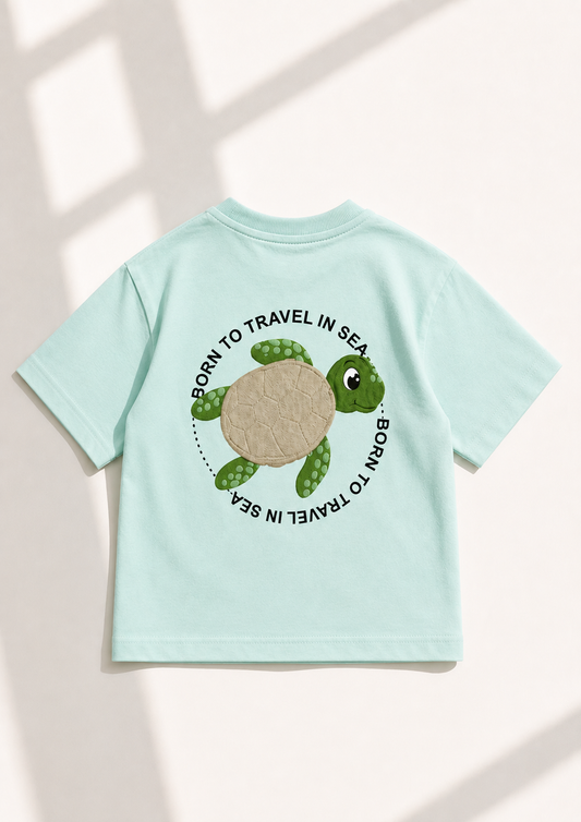 Tee-shirt Turtle kids- Unisexe Oversize Top-notich jersey 100% Coton