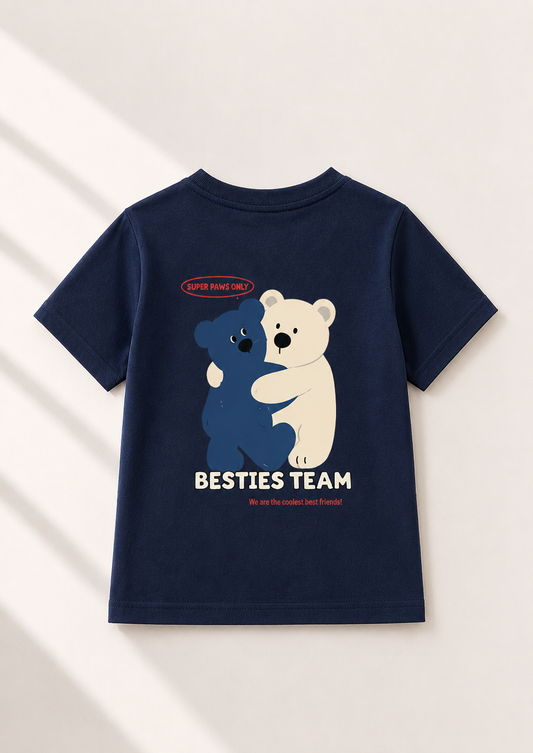 Tee-shirt Bestie Team Unisexe Kids Confort Wear Jersey 100% Coton