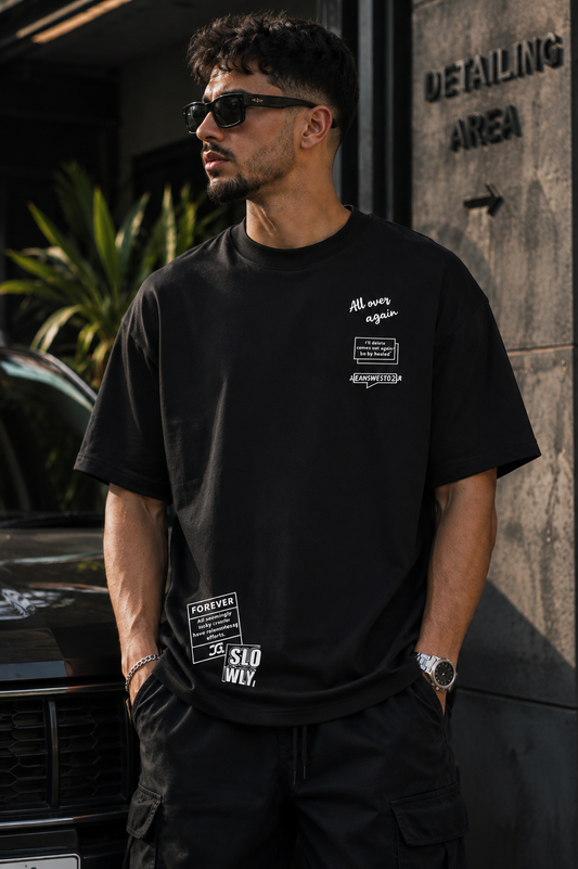 Tee-shirt Slowly - Unisexe Oversize Top-notich jersey Lourd Confortable 100% coton