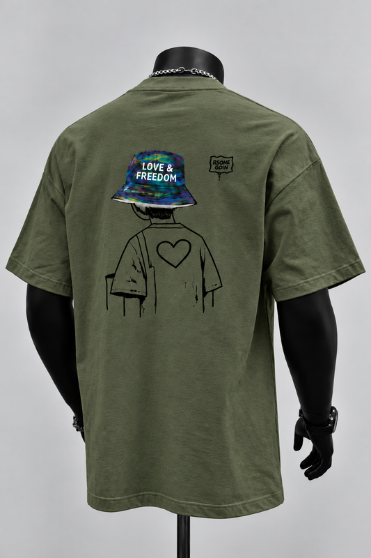 Tee-shirt Love & Freedom - Coton Jersey 100% Lourd Confortable