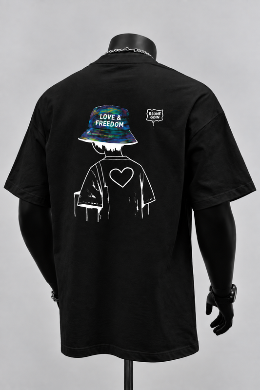 Tee-shirt Love & Freedom - Coton Jersey 100% Lourd Confortable