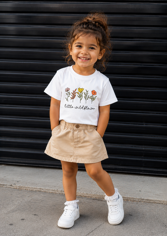 Tee-shirt Kids Flower - Unisexe Douce - Confortable Wear Jersey Coton 100%